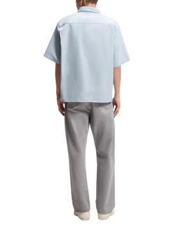 HUGO Ebwin Cotton Short Sleeve Shirt, Blue - view 2, Blue