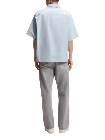 HUGO Ebwin Cotton Short Sleeve Shirt, Blue - view 2, Blue