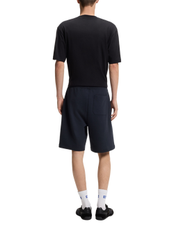 HUGO Nasensio Cotton Jersey Shorts, Dark Blue - view 2, Dark Blue