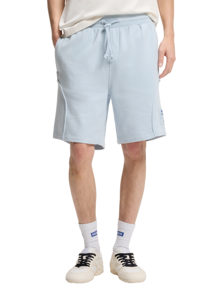 HUGO Cotton Blend Jogger Shorts, Open Blue, Open Blue