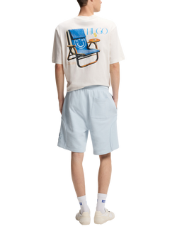 HUGO Cotton Blend Jogger Shorts, Open Blue - view 2, Open Blue