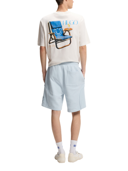 HUGO Cotton Blend Jogger Shorts, Open Blue - view 2, Open Blue