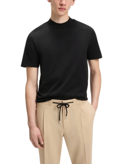 HUGO Cotton Regular Fit Short Sleeve T-Shirt, Black, Black