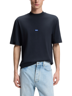 HUGO Nieros Jersey Crew Neck T-Shirt, Dark Blue, Dark Blue