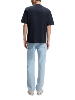 HUGO Nieros Jersey Crew Neck T-Shirt, Dark Blue - view 2, Dark Blue