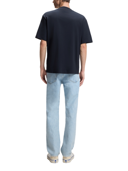 HUGO Nieros Jersey Crew Neck T-Shirt, Dark Blue - view 2, Dark Blue