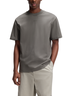 HUGO Cotton Loose Fit Short Sleeve T-Shirt, Dark Grey, Dark Grey