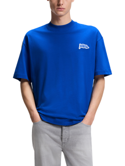 HUGO Cotton Regular Fit Short Sleeve Logo T-Shirt, Open Blue, Open Blue