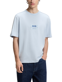 HUGO BOSS Short Sleeve Cotton Logo T-Shirt, Open Blue, Open Blue