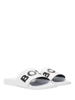 HUGO BOSS BOSS Large Logo Slider Sandals, White - view 2, White