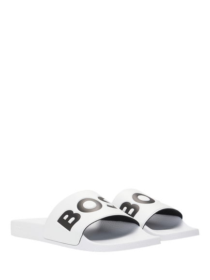 HUGO BOSS BOSS Large Logo Slider Sandals, White - view 2, White