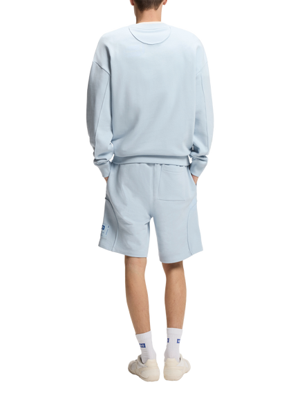 HUGO Cotton Blend Logo Label Sweatshirt, Open Blue - view 2, Open Blue