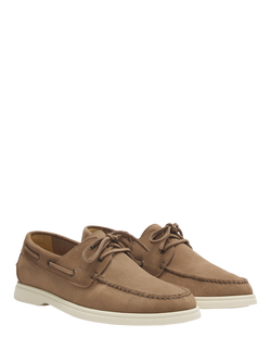 HUGO BOSS BOSS Suede Boat Shoes, Medium Beige - view 2, Medium Beige