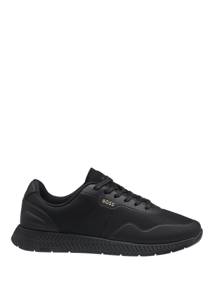 BOSS Lace Up Trainers, Black, Black