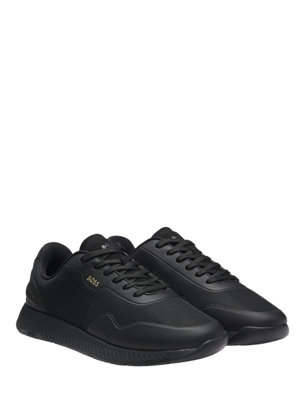 BOSS Lace Up Trainers, Black - view 2, Black