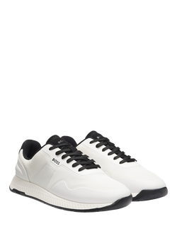 BOSS Titanium Lace Up Trainers, Natural - view 2, Natural