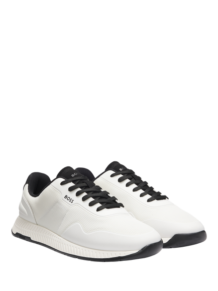 BOSS Titanium Lace Up Trainers, Natural - view 2, Natural