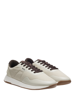 HUGO BOSS BOSS Titanium Runner Trainers, Open Beige - view 2, Open Beige