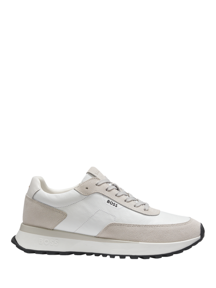 HUGO BOSS BOSS Jonah Lace Up Leather Trainers, Natural, Natural