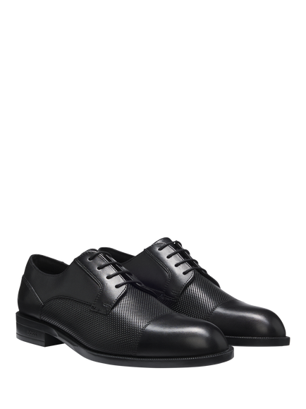 HUGO BOSS BOSS Leather Derby Shoes, Black - view 2, Black