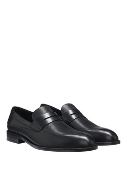 BOSS Tayil Slip On Leather Loafers, Black - view 2, Black