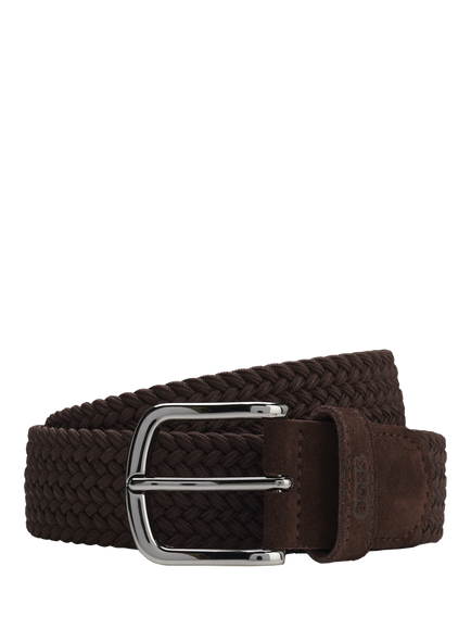 BOSS Elastic Woven Belt, Dark Brown, Dark Brown