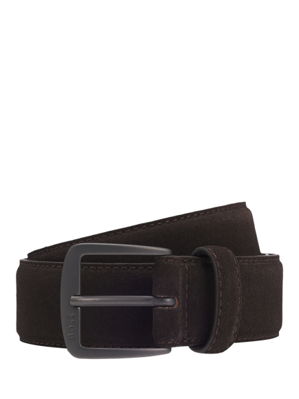 BOSS Suede Belt, Dark Brown, Dark Brown