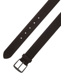 BOSS Suede Belt, Dark Brown - view 2, Dark Brown