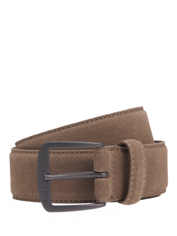 BOSS Italian Suede Belt, Beige, Beige