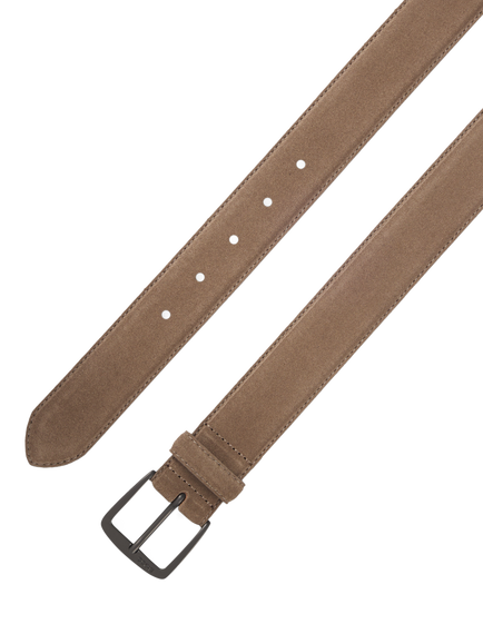 BOSS Italian Suede Belt, Beige - view 2, Beige