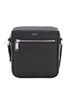 HUGO BOSS BOSS Crossbody Leather Bag, Black, Black
