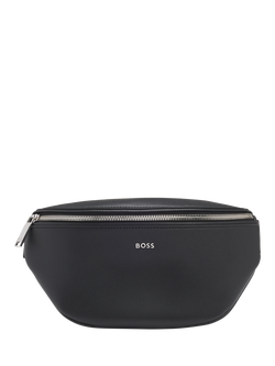 BOSS Daxter Leather Bum Bag, Black, Black