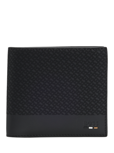 BOSS 4CC Slot Coin Pocket Wallet, Black, Black