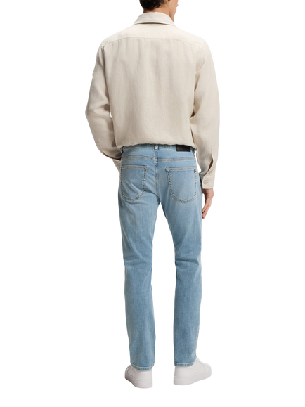 HUGO BOSS BOSS Delaware Slim Fit Mid Rise Jeans, Aqua - view 2, Aqua