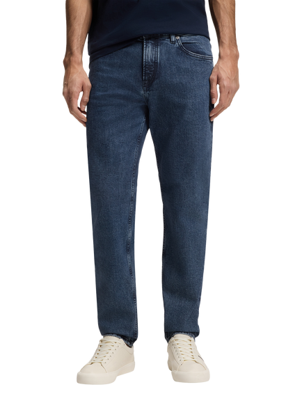 HUGO BOSS Regular Cut Mid Rise Jeans, Medium Blue, Medium Blue