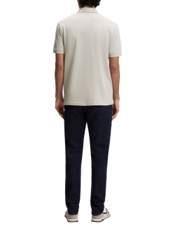 BOSS Cotton Blend Slim Fit Short Sleeve Polo Shirt, Black - view 2, Grey