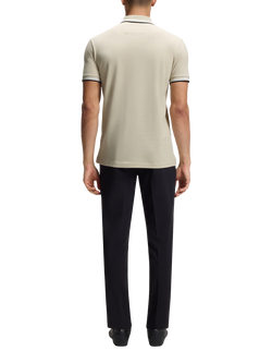 BOSS Paddy Short Sleeve Cotton Polo Shirt - view 2, Light Beige