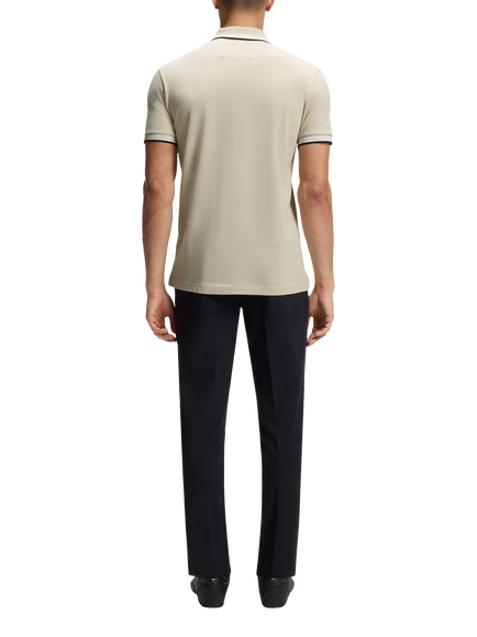 BOSS Paddy Short Sleeve Cotton Polo Shirt - view 2, Light Beige