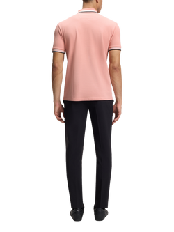 BOSS Paddy Short Sleeve Cotton Polo Shirt - view 2, Pastel Pink