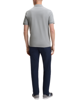 BOSS Cotton Blend Slim Fit Short Sleeve Polo Shirt, Silver - view 2, Silver