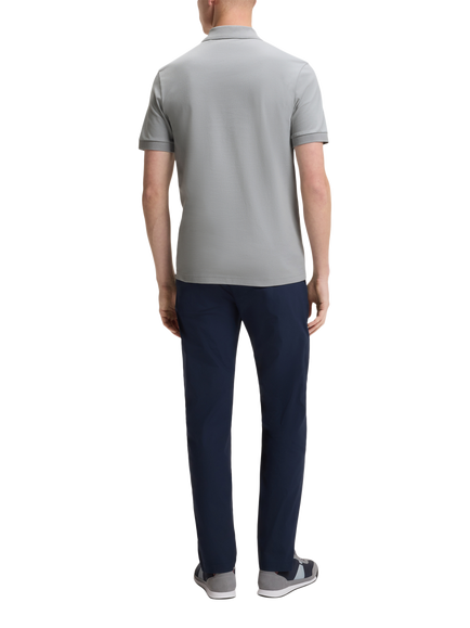 BOSS Cotton Blend Slim Fit Short Sleeve Polo Shirt, Silver - view 2, Silver