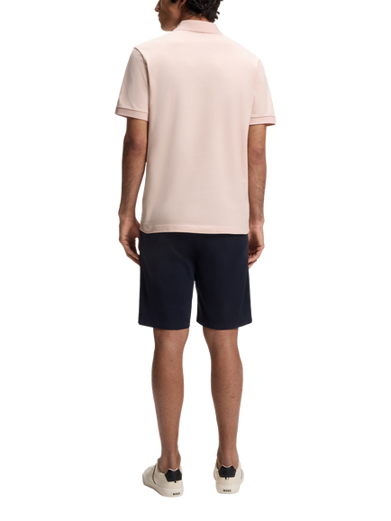 BOSS Short Sleeve Cotton Blend Polo Shirt, Open Pink - view 2, Open Pink