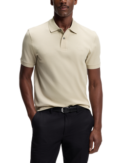 BOSS Pallas Cotton Polo Top, Beige