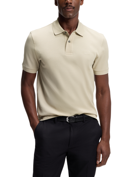 BOSS Pallas Cotton Polo Top, Beige