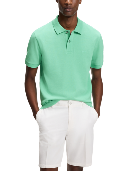 BOSS Pallas Cotton Polo Top, Open Green