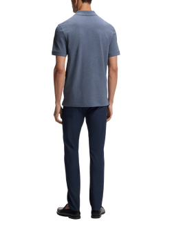 HUGO BOSS Short Sleeve Cotton Polo Shirt, Open Blue - view 2, Open Blue