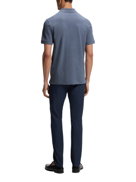 HUGO BOSS Short Sleeve Cotton Polo Shirt, Open Blue - view 2, Open Blue