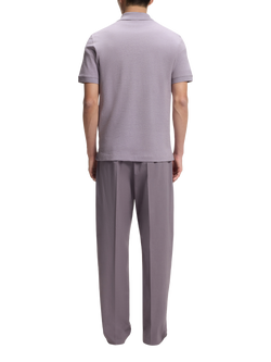 BOSS Pallas Cotton Polo Top - view 2, Light Pastel Purple