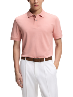 HUGO BOSS Slim Fit Short Sleeve Polo Shirt, Pastel Pink, Pastel Pink