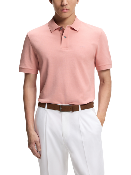 HUGO BOSS Slim Fit Short Sleeve Polo Shirt, Pastel Pink, Pastel Pink